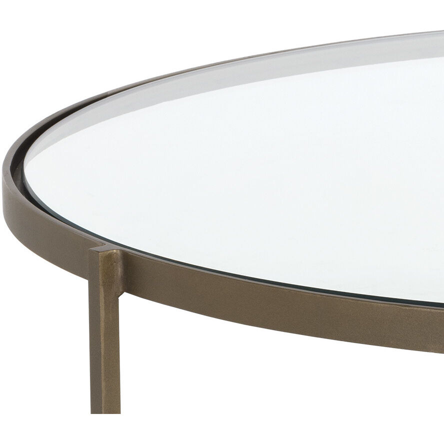 Concord 33 X 18 inch Clear / Antique Brass Coffee Table